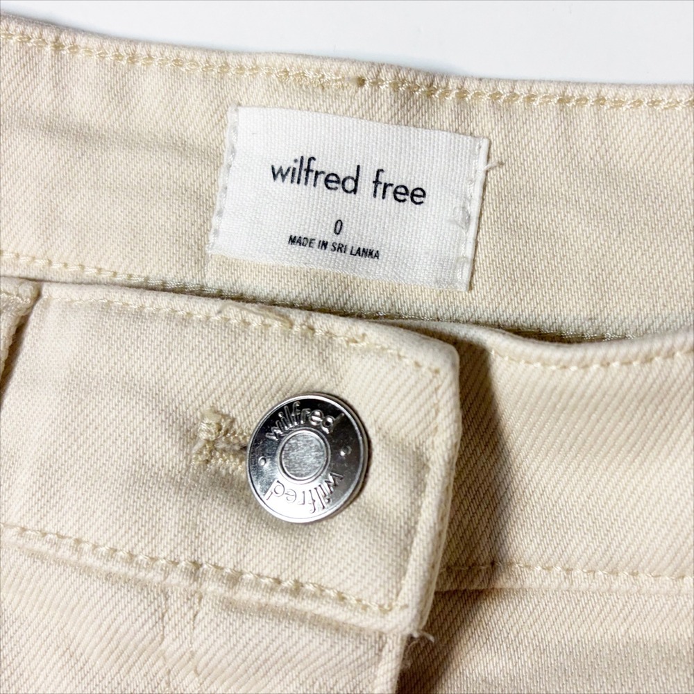 Wilfred Free Archer Pants 0 High Waisted Western Yoke Straight Leg Cream Ivory - Picture 6 of 9